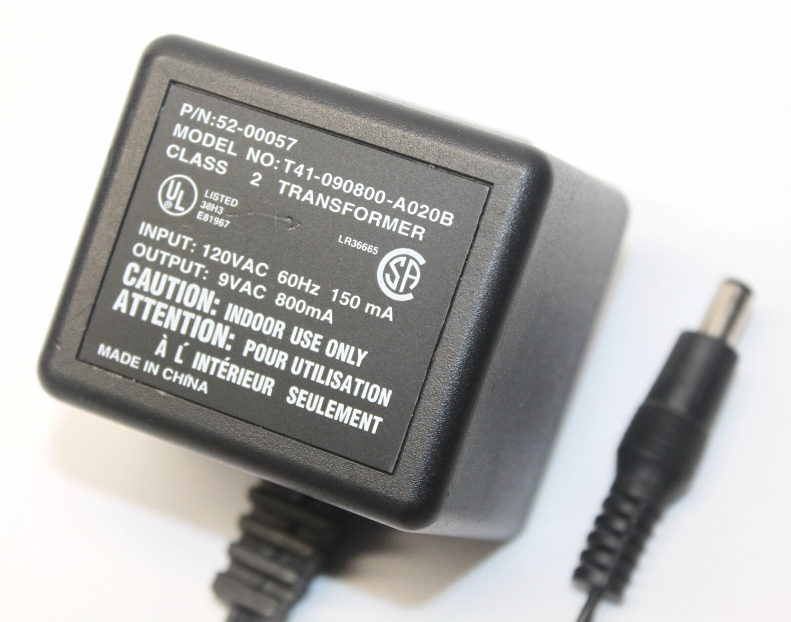 New 9V 800mA T41-090800-A020B 52-00057 Class 2 Transformer Power Supply Ac Adapter New 9V 800mA T41-090800-A020B 52-00057 Class 2 Transformer Power Supply Ac Adapter
